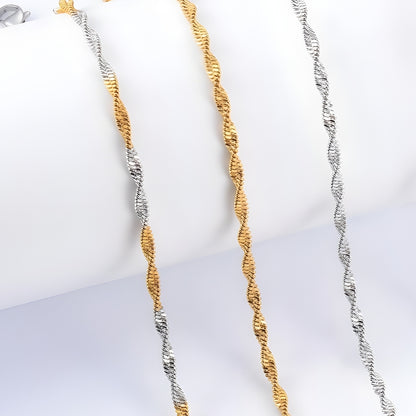 Chaine homme plate torsadée | Lumineuse