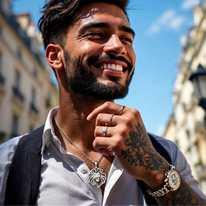 Collier homme, pendentif « L'Alpha™ » | Lion Stylisé