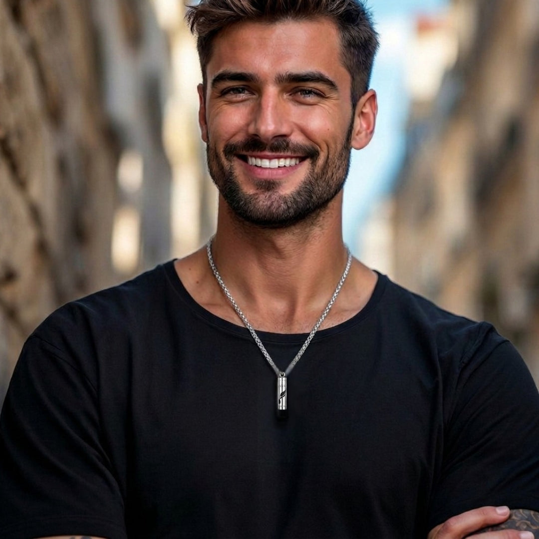Collier homme, pendentif LUVSCENT™ | Pendentif diffuseur de bonheur