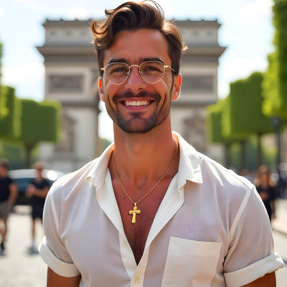 Collier homme- pendentif croix  CROIX SUR CROIX II™ : un symbole de foi et de protection