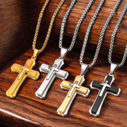 Collier homme- pendentif croix  CROIX SUR CROIX II™ : un symbole de foi et de protection