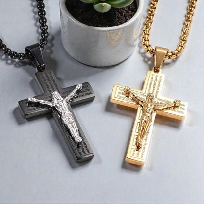 Collier homme pendentif croix Crucifix | Dévotion