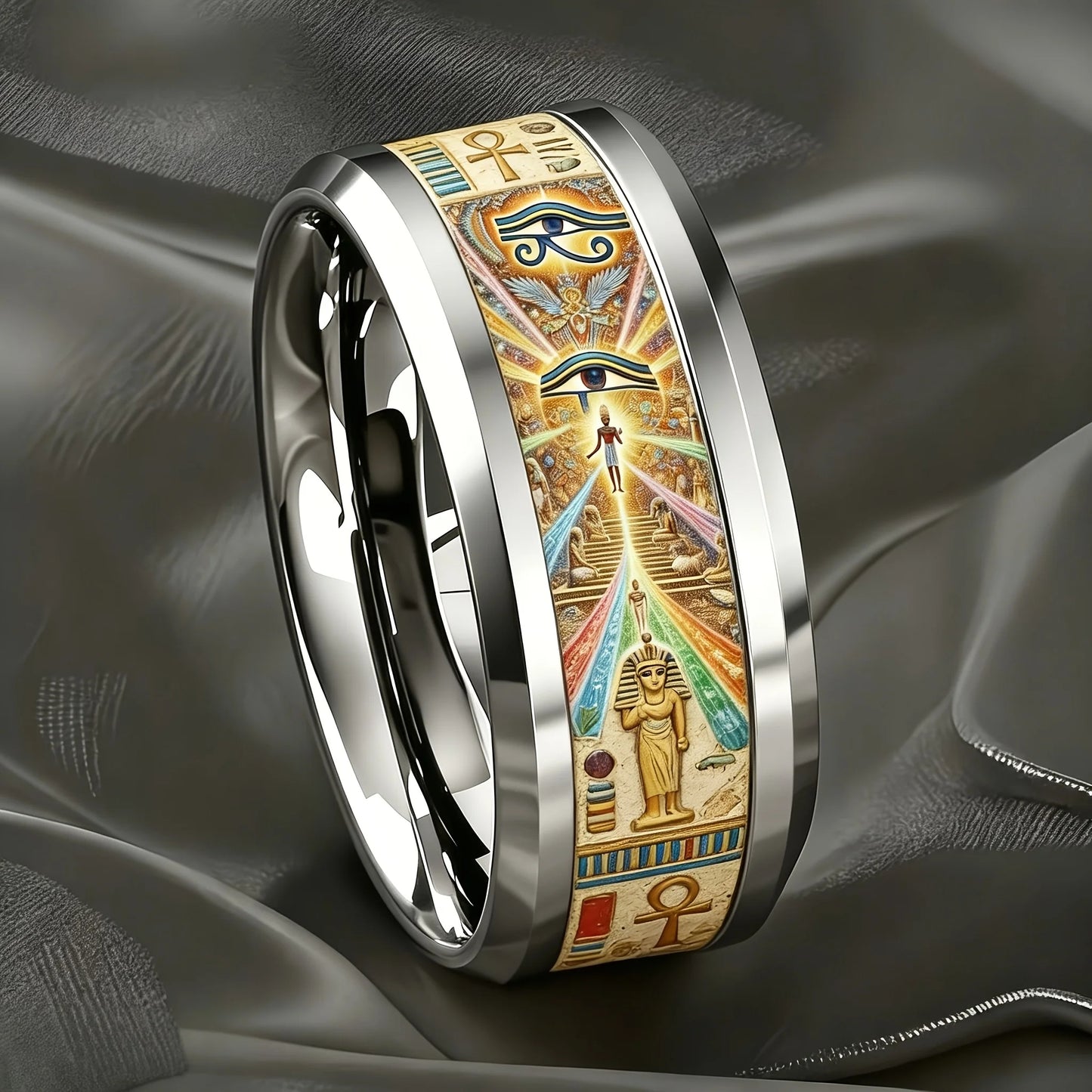 Bague spirituelle égyptienne| L'Œil d'Horus & l'Ankh