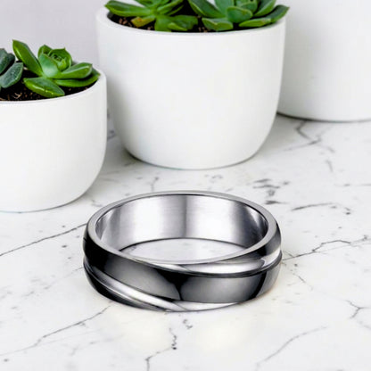 Alliance pour Homme | anneau « Dualité Ondulée »