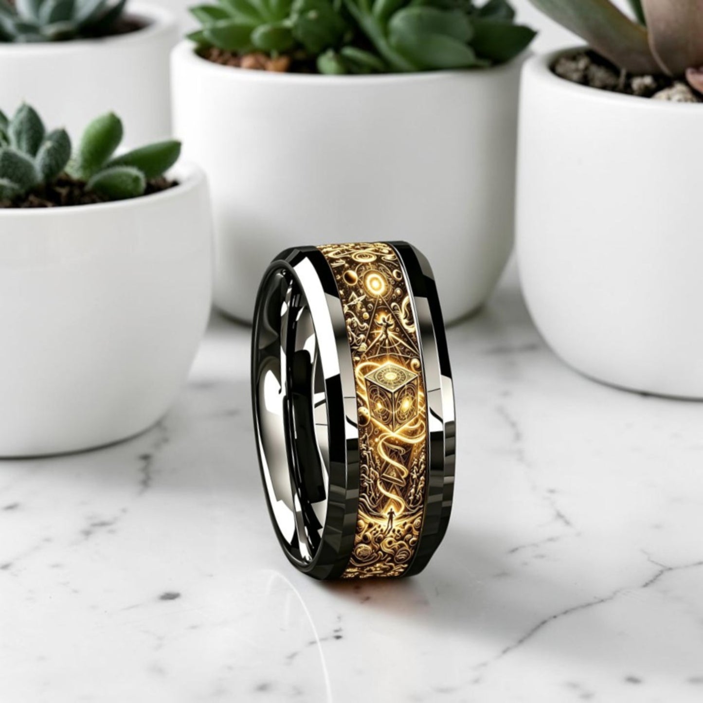 Bague pour homme | magie, runes et ciel étoilé « Anneau Céleste »