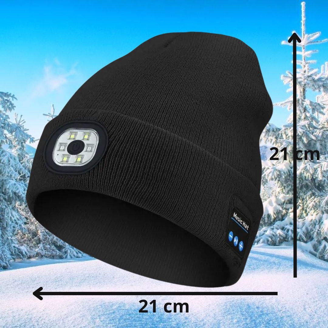 1 bonnet Bluetooth avec lumière, bonnet musical amélioré avec casque,  chapeau LED pour la course à pied, randonnée, cadeaux de Noël unisexes pour  hommes et femmes.