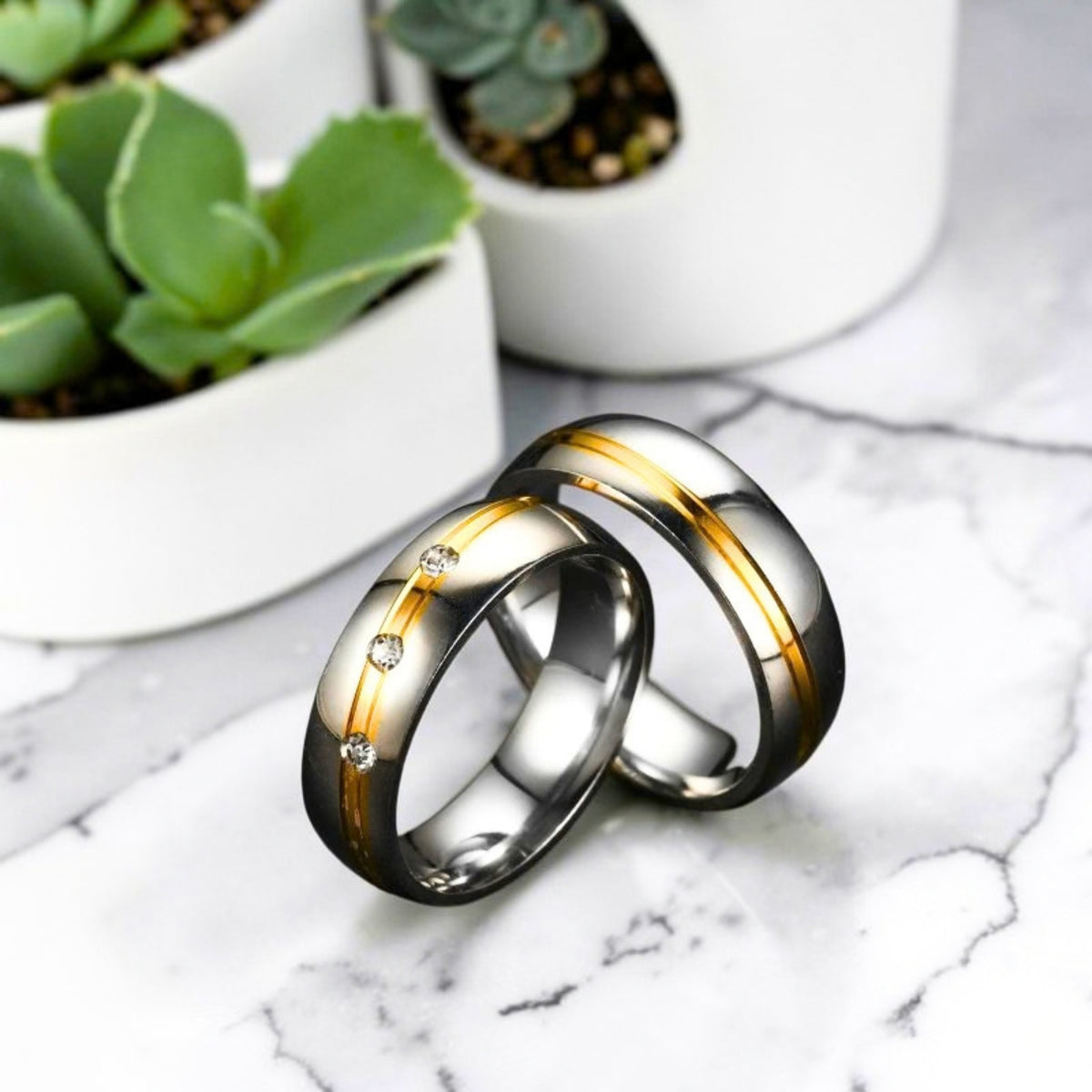 Bague couple | anneau Bicolore "Sillon d'Amour"