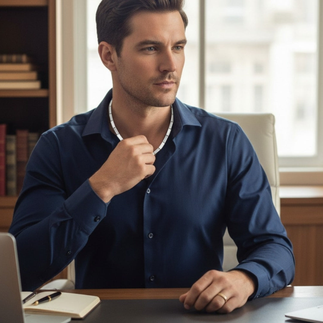 Chaîne collier homme | maille barrette articulée, Élégance 316L