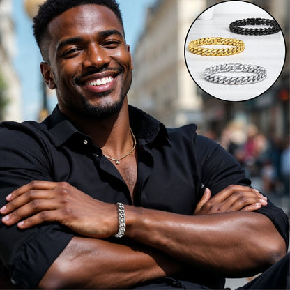 Bracelet homme- maillon MIAMI-CUBANO™ : style intemporel et raffinement
