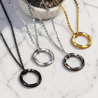 Collier homme, pendentif Anneau Möbius Runique | Viking