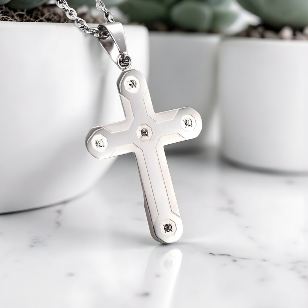 Collier homme, pendentif Croix Urbaine "Armor"