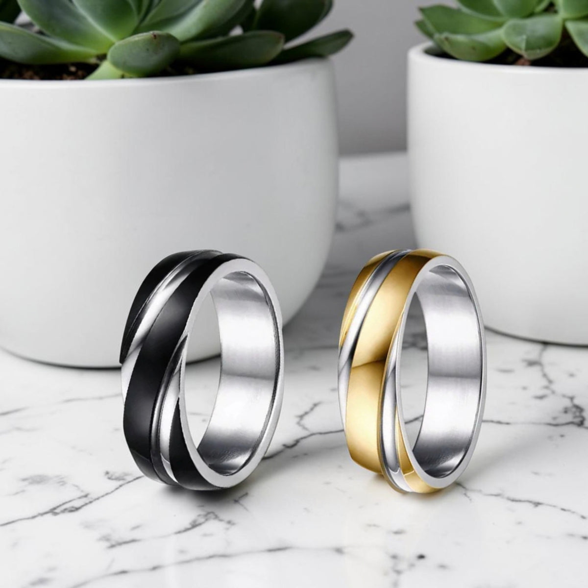 Alliance pour Homme | anneau « Dualité Ondulée »