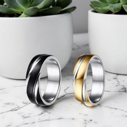 Alliance pour Homme | anneau « Dualité Ondulée »