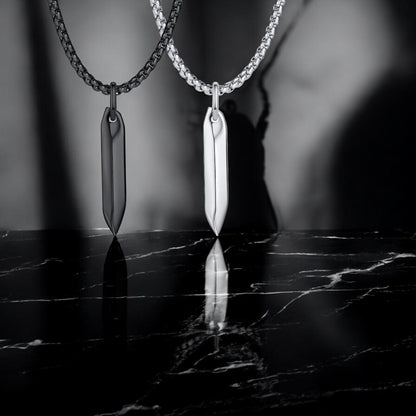 Collier homme- pendentif LE CRYSTALÉ™ | Pendentif en acier inoxydable