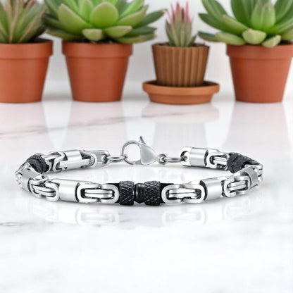Bracelet homme- BYZANTINE II™  ; Le Joyau de l'Élégance Masculine
