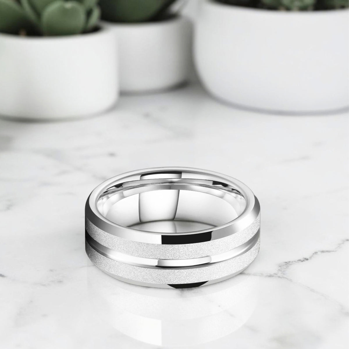 Alliance pour homme | anneau Édition « Dual-Texture »