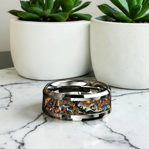 Bague pour homme | engrenages industriel fantastique "L'Âme du Trajet"
