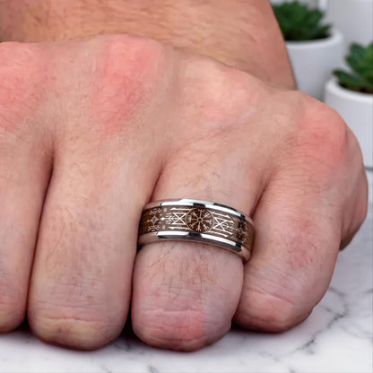 Bague pour homme |viking, « Compass Vegvisir »