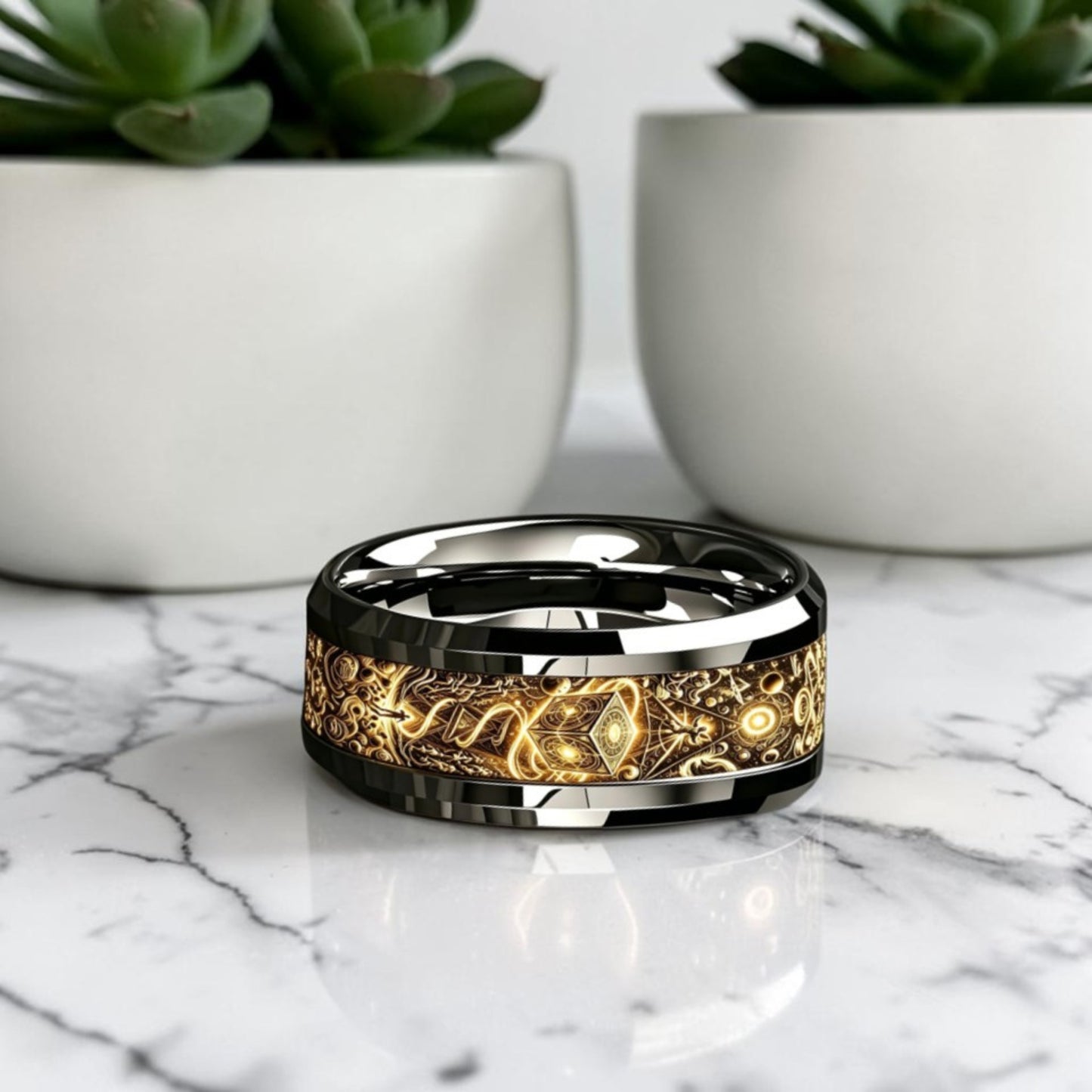 Bague pour homme | magie, runes et ciel étoilé « Anneau Céleste »