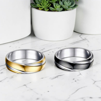 Alliance pour Homme | anneau « Dualité Ondulée »