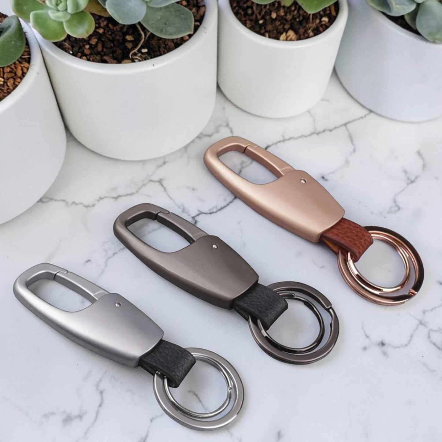 Porte-clés de luxe | Cuir & Alliage Premium  «Minimalist »