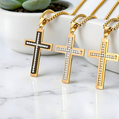 Collier homme, pendentif Croix "Éclat Éternel" | Intemporel