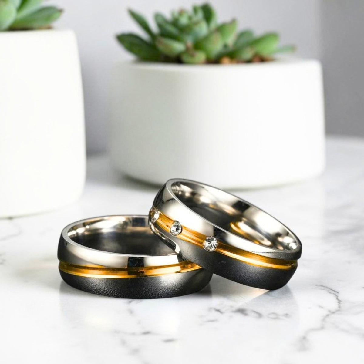 Bague couple | anneau Bicolore "Sillon d'Amour"