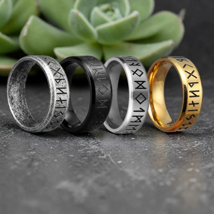 Bague homme viking,  Runique "Odins Kraft"