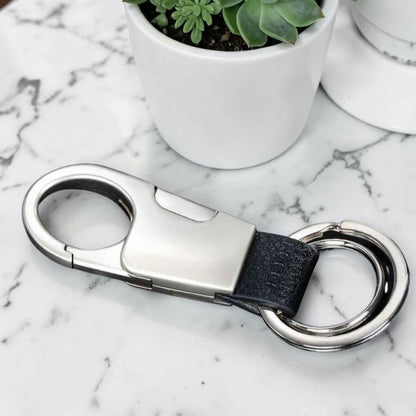 Porte clé mousqueton |  luxe avec cuir L'Urbain Élégant