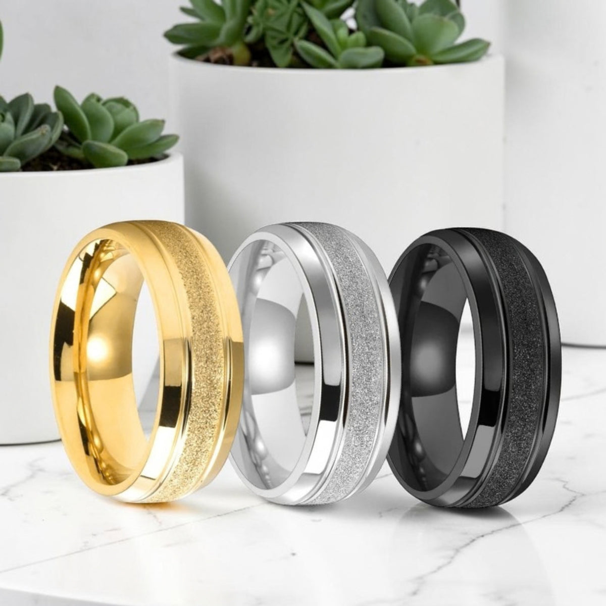 Alliance pour homme | Bague de fiançailles « Titan Biseautée »