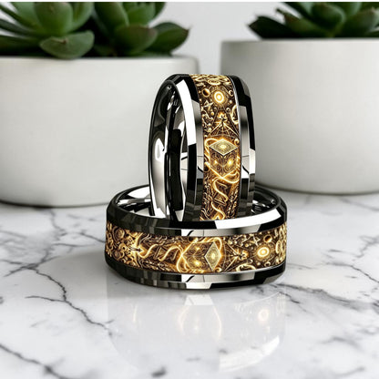 Bague pour homme | magie, runes et ciel étoilé « Anneau Céleste »