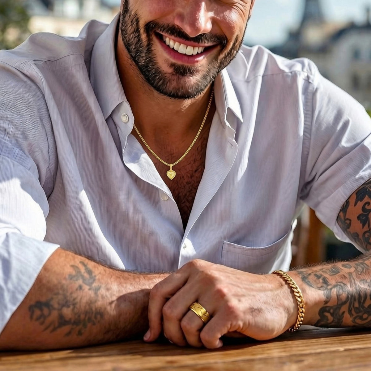Anneau pour homme | Alliance « Chevron d'Or »