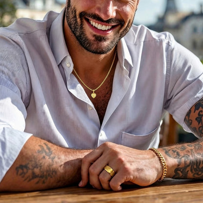 Anneau pour homme | Alliance « Chevron d'Or »