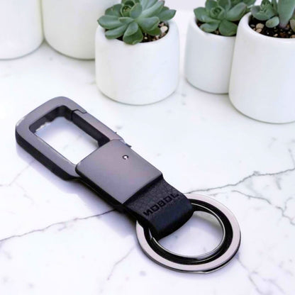 Porte-clé homme | Ergonomique Cuir & Acier