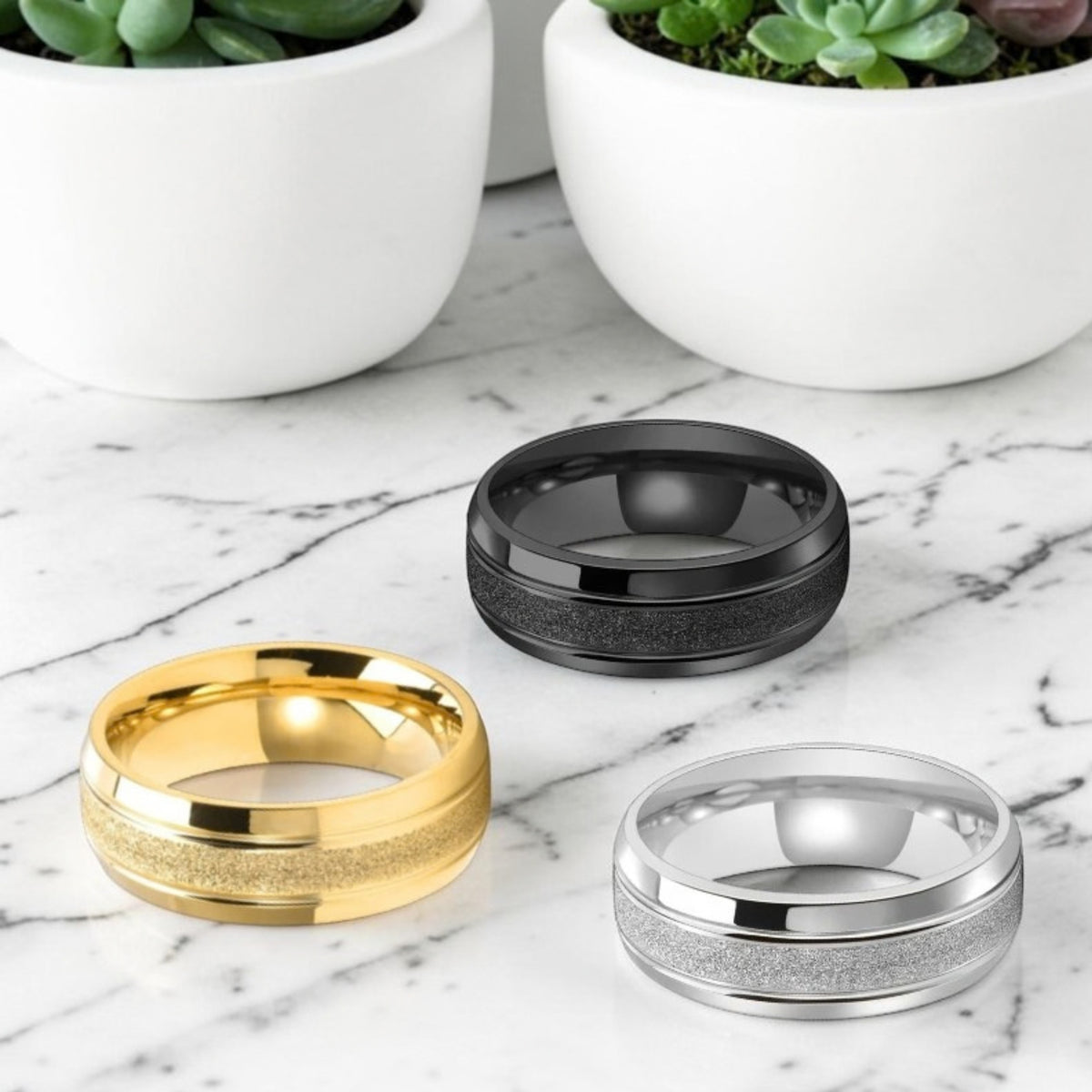 Alliance pour homme | Bague de fiançailles « Titan Biseautée »