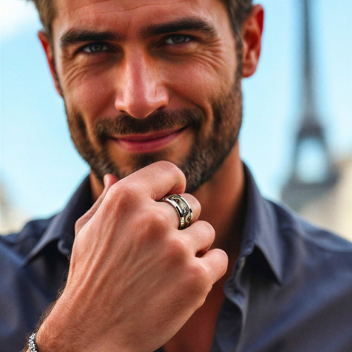 Bague pour homme | anneau « Le Souffle du Dragon »