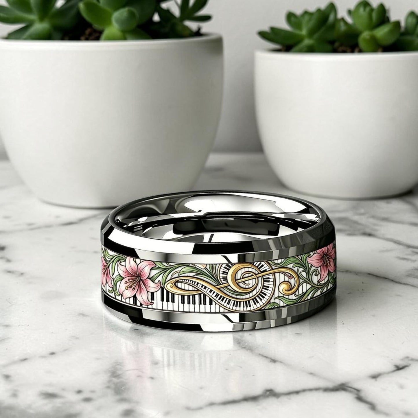 Bague tendance | motif Clé de Sol Mélodie Harmonieuse