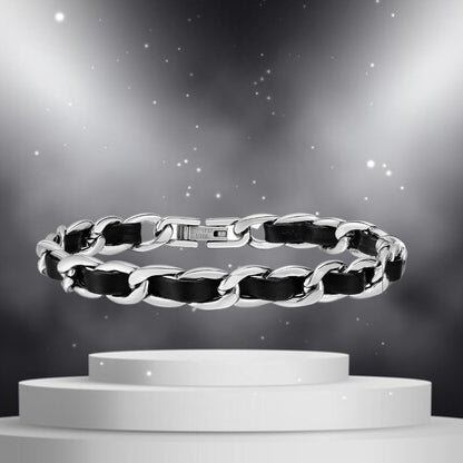 Bracelet homme- MIXOLUX™ | Bracelet métal et cuir de luxe moderne