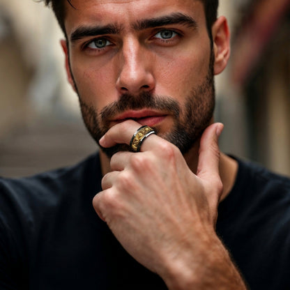 Bague pour homme | magie, runes et ciel étoilé « Anneau Céleste »