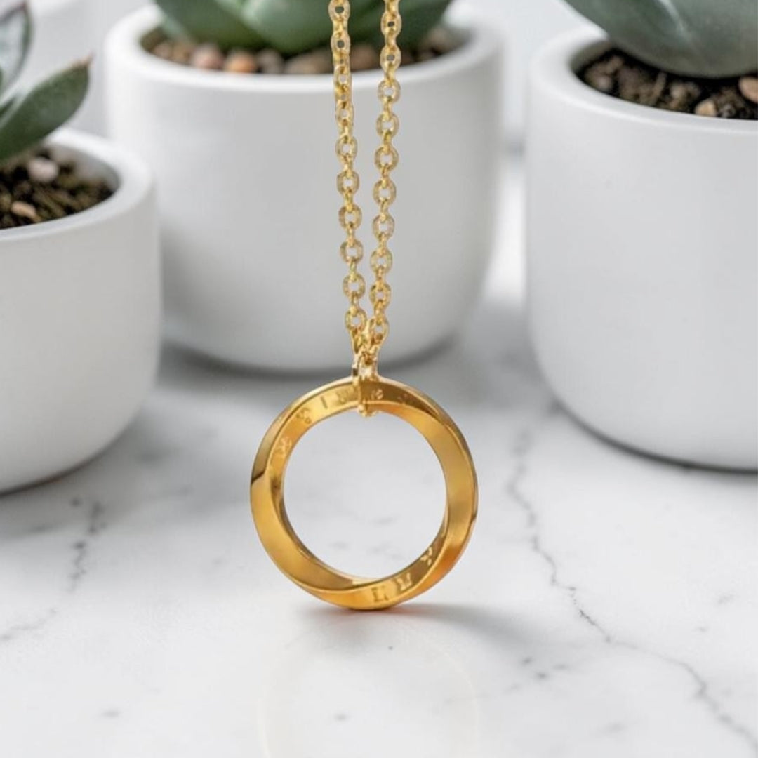 Collier homme, pendentif Anneau Möbius Runique | Viking