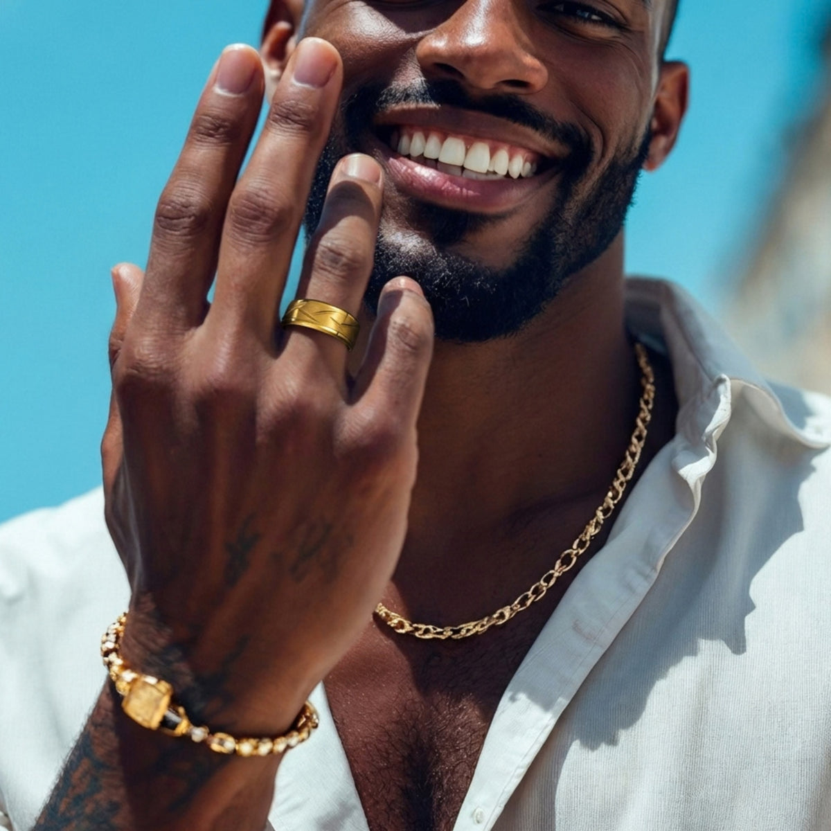 Anneau pour homme | Alliance « Chevron d'Or »