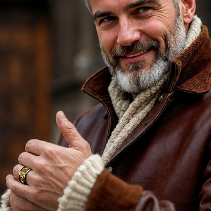Bague pour homme | magie, runes et ciel étoilé « Anneau Céleste »