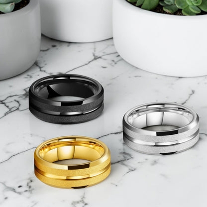Alliance pour homme | anneau Édition « Dual-Texture »