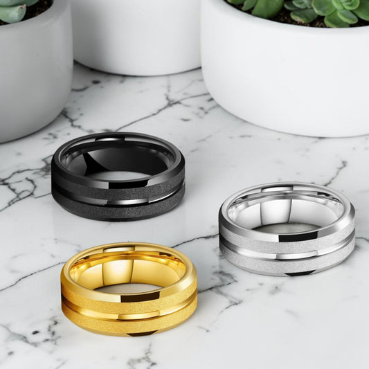 Alliance pour homme | anneau Édition « Dual-Texture »