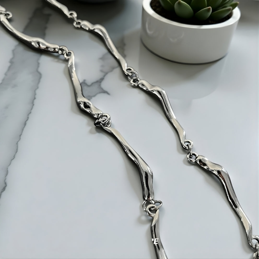 Chaine homme, collier ras-de-cou à maillons irréguliers | Inoxydable