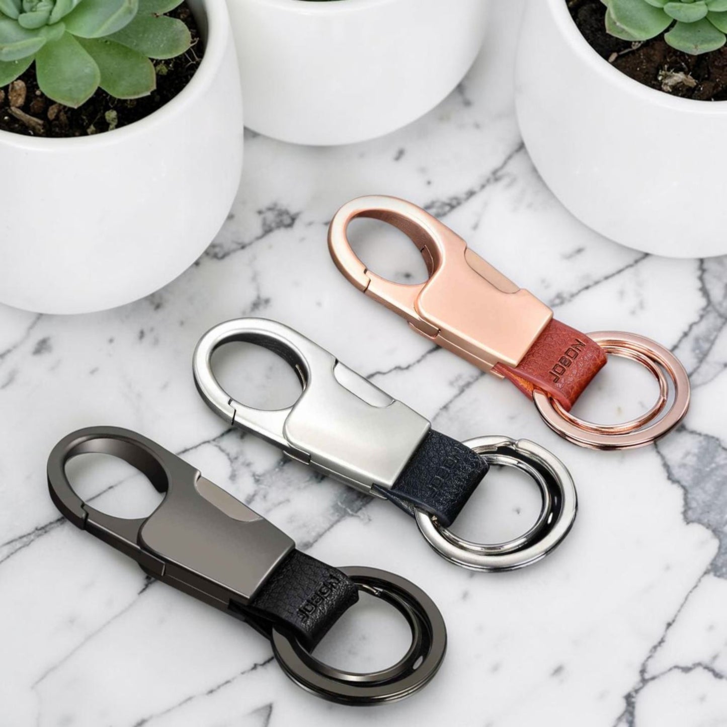 Porte clé mousqueton |  luxe avec cuir L'Urbain Élégant