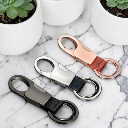 Porte clé mousqueton |  luxe avec cuir L'Urbain Élégant