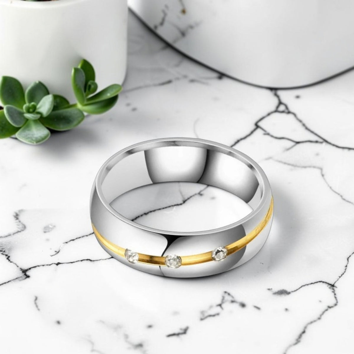 Bague couple | anneau Bicolore "Sillon d'Amour"