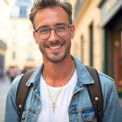 Collier homme- pendentif croix IRLOCROSS™ : Élégance spirituelle