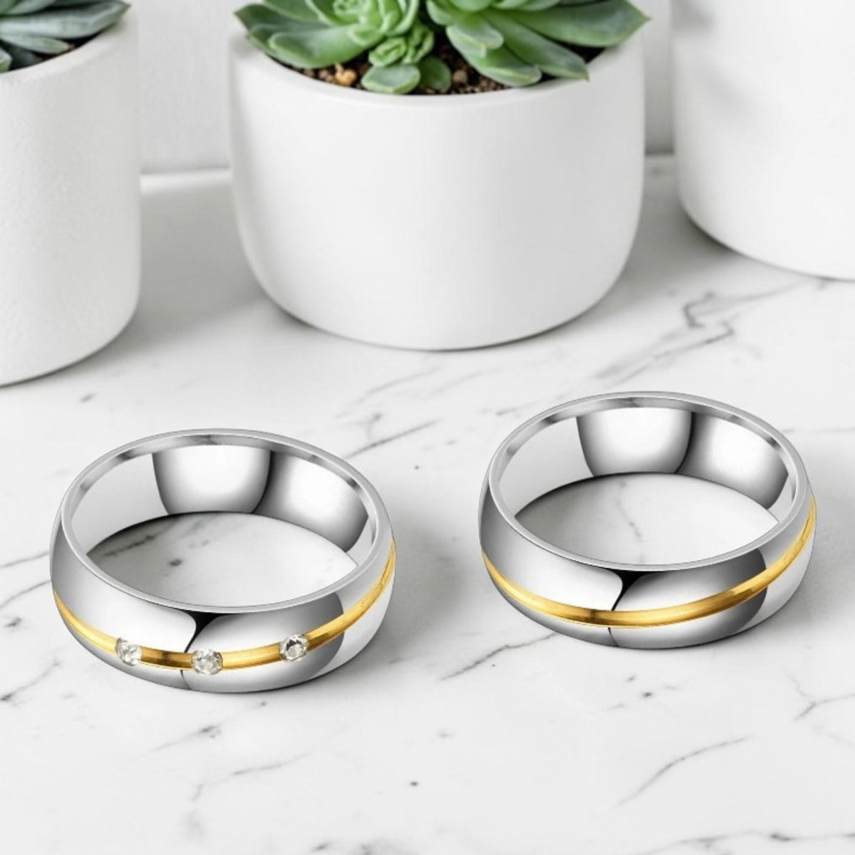 Bague couple | anneau Bicolore "Sillon d'Amour"